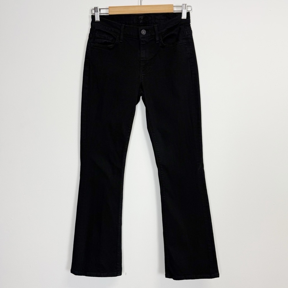 7 For All Mankind Mid Rise Bootcut Jeans Womens 28 Black Denim 7FAM Cotton Blend